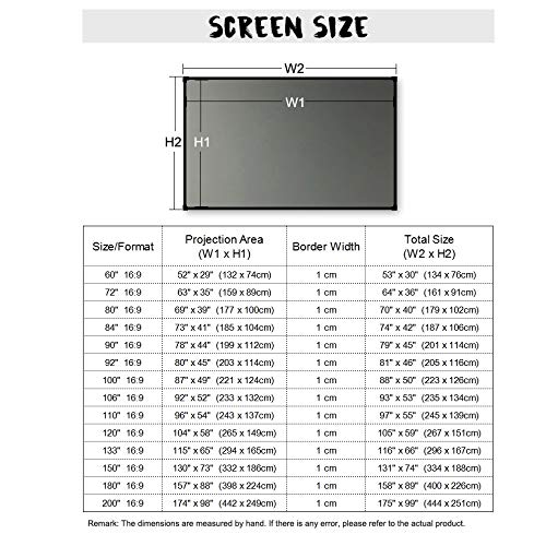 PDGJG Ambient Light Rejecting ALR 80 90 100 120 133 Inch Fixed Thin Frame Projector Screen for Home Theater Projection (Size : 133 inch)