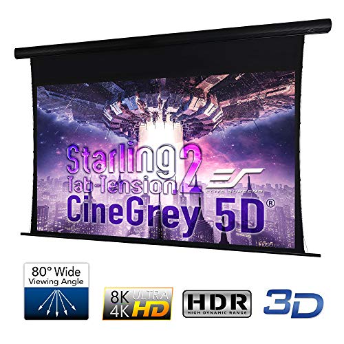 Elite Screens Starling Tab-Tension 2 CineGrey 5D, 135" 16:9, 8K 4K Ultra HD Ready Ceiling and Ambient Light Rejecting Electric Projector Screen, CineGrey 5D Projection Material, STT135UHD5-E6