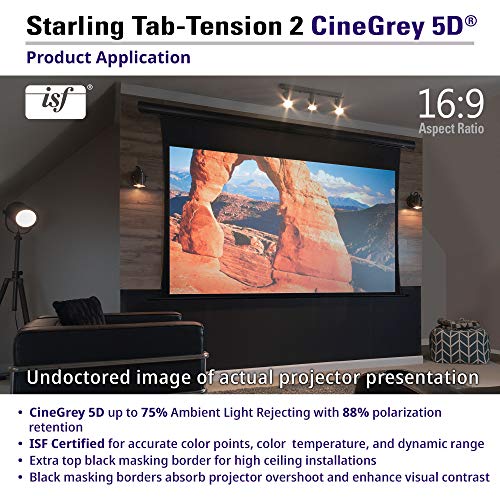 Elite Screens Starling Tab-Tension 2 CineGrey 5D, 135" 16:9, 8K 4K Ultra HD Ready Ceiling and Ambient Light Rejecting Electric Projector Screen, CineGrey 5D Projection Material, STT135UHD5-E6