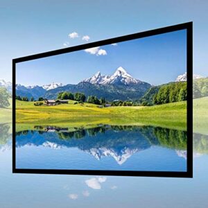 135" Projector Screen 16:9, Aluminum Fixed Frame Portable Projection Screen for 4K 3D 1080P HD, Manual Projector Screen Pull Down Wrinkle-Free Design for Indoor Outdoor Home Theater Office