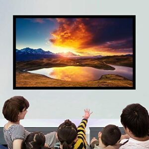 135" Projector Screen 16:9, Aluminum Fixed Frame Portable Projection Screen for 4K 3D 1080P HD, Manual Projector Screen Pull Down Wrinkle-Free Design for Indoor Outdoor Home Theater Office