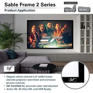 Elite Screens Sable Frame 2 Series, 200-inch Diagonal 16:9, Active 3D 4K Ultra HD Ready Fixed Frame Home Theater Projection Projector Screen, ER200WH2