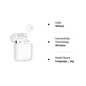 Wireless Earbuds Bluetooth 5.0 Headphones with Immersive Bass Sound, Mini Charging Case, Waterproof Earphones for Sport/Work, Headsets Compatible with iPhone/Android/PC, (White)