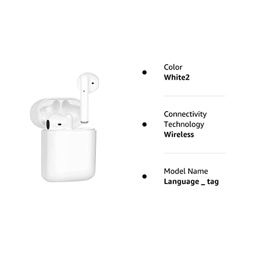 Wireless Earbuds Bluetooth 5.0 Headphones with Immersive Bass Sound, Mini Charging Case, Waterproof Earphones for Sport/Work, Headsets Compatible with iPhone/Android/PC, (White)