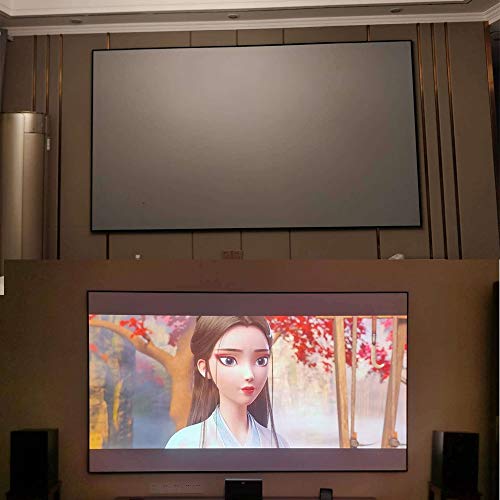 PDGJG Ambient Light Rejecting Fixed Frame Projection Screen 60"-100" Narrow Border Black Crystal Anti-Light Projector Screen (Size : 84 inch)