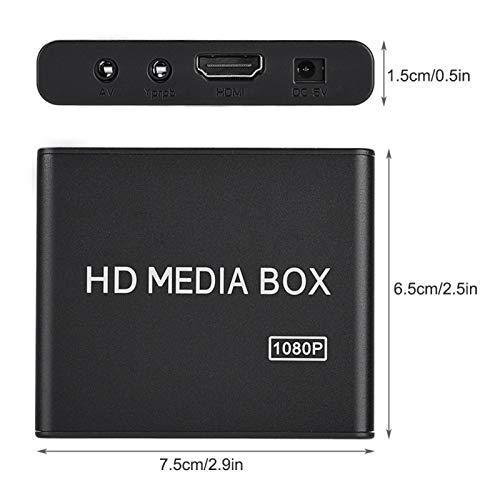 HDMI Media Player, Full HD Mini Box Media Player 1080P HDMI Digital Media Player Box Portable Support USB RMVB MP3 AVI MKV 110-240V(US Plug)