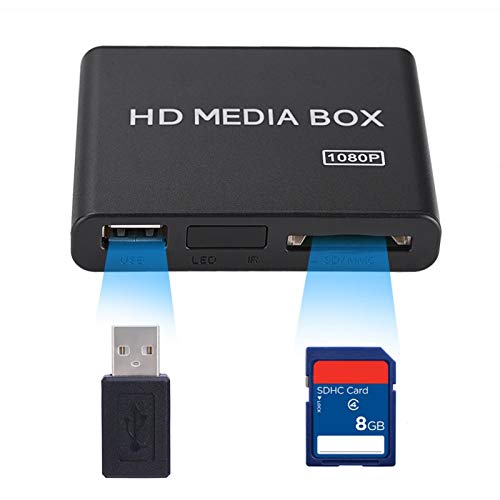 HDMI Media Player, Full HD Mini Box Media Player 1080P HDMI Digital Media Player Box Portable Support USB RMVB MP3 AVI MKV 110-240V(US Plug)