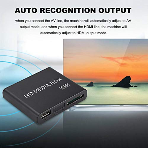 HDMI Media Player, Full HD Mini Box Media Player 1080P HDMI Digital Media Player Box Portable Support USB RMVB MP3 AVI MKV 110-240V(US Plug)