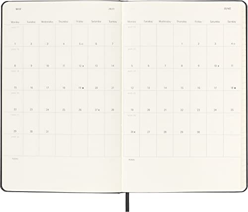 Moleskine Classic 12 Month 2023 Weekly Planner, Hard Cover, Large (5" x 8.25"), Black