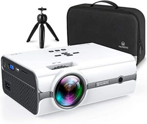 vankyoprojector leisure 410 mini projector supports 1080p and 200” display, portable movie projector with 40,000 hrs lamp life , compatible with tv stick, hdmi, ios, android (mini tripod included)
