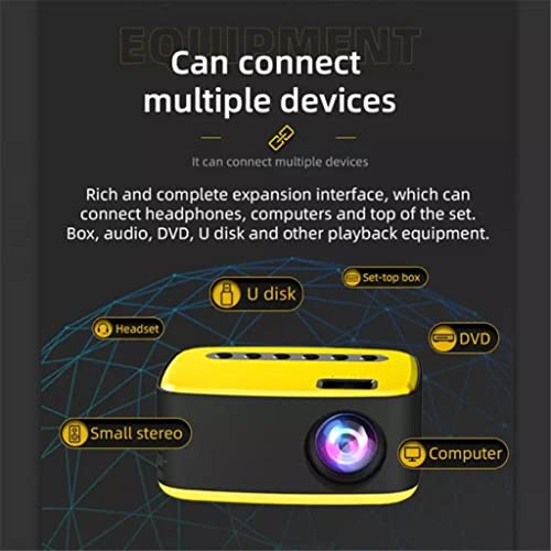 DROOS Mini Projector Home LED Portable Video Player Cinema Micro Projector Small Projector 1080P Projection Conference System (Col(projectors)