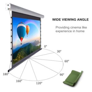 WENLII 16:9 Tab-tensioned Motorized Intelligent Electric Projection 4K Cinema Screen for Home Theater Projector