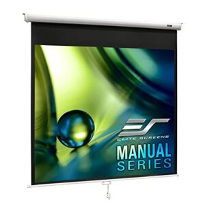 elite screens manual series, 170-inch 1:1, pull down manual projector screen with auto lock, movie home theater 8k / 4k ultra hd 3d ready, 2-year warranty, m170xws1