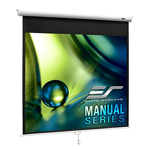 Elite Screens Manual Series, 170-INCH 1:1, Pull Down Manual Projector Screen with AUTO LOCK, Movie Home Theater 8K / 4K Ultra HD 3D Ready, 2-YEAR WARRANTY, M170XWS1