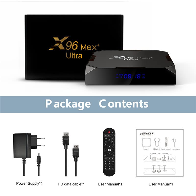 X96 Max Plus Ultra TV Box Android 11 Amlogic S905X4 4GB 32GB Support AV1 8K Dual WiFi BT with i8 Keyboard