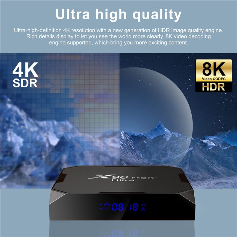 X96 Max Plus Ultra TV Box Android 11 Amlogic S905X4 4GB 32GB Support AV1 8K Dual WiFi BT with i8 Keyboard