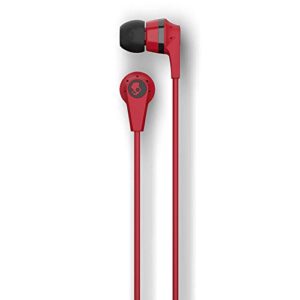 Skullcandy Ink'd Bluetooth Wireless Earbuds with Microphone, Noise Isolating Supreme Sound, 8-Hour Rechargeable Battery, Lightweight with Flexible Collar, Red/Black