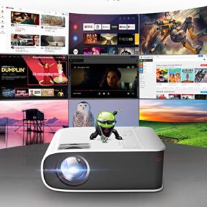 WETYG W32 Mini Projector Full 1080p Android 10 Support 4k Decoding Video Projector Led Beamer Home Theater for Phone Cinema ( Size : Mirror Version )