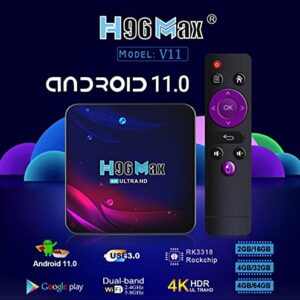 H96 MAX V11 STB Rockchip 3318 Dual WiFi Android 11.0 4K Smart tv Box