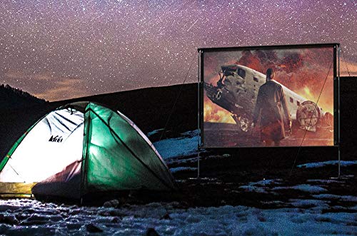 ZLXDP Portable Projector Screen Outdoor with Stand Bracket Screen 100 inch 16:9 4K 3D Fast Folding Projection Screen