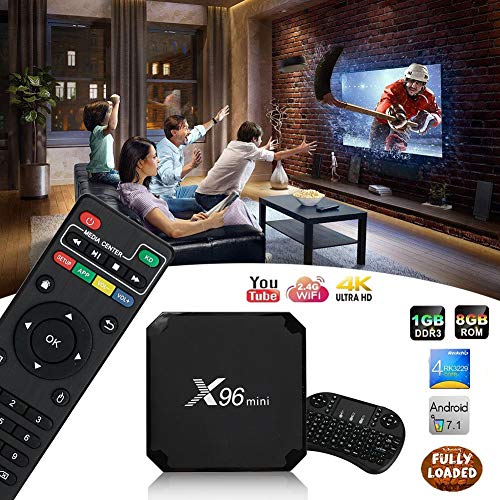 AMGUR X96 Mini Android 7.1 TV Box Amlogic S905W Quad Core 1GB/8GB Smart TV Box WiFi 4K Ultra HD OTT Box Bluetooth H.265 HEVC HDMI Streaming Media Player