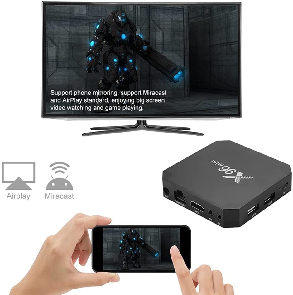 AMGUR X96 Mini Android 7.1 TV Box Amlogic S905W Quad Core 1GB/8GB Smart TV Box WiFi 4K Ultra HD OTT Box Bluetooth H.265 HEVC HDMI Streaming Media Player