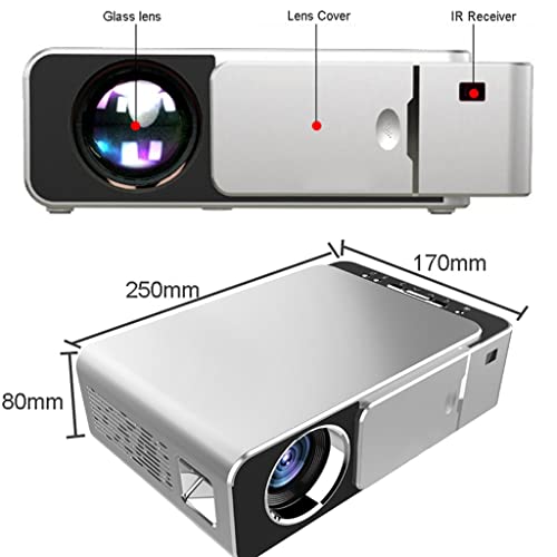 WETYG Android 10 Optional 3000lumen 720p Portable Led Projector I Support 4k 1080p Home Theater Proyector Beamer ( Color : E , Size : Basic Model Silver )