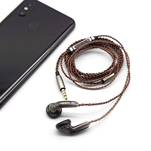 FAAEAL Iris 2.0 Mic Version Earphones with Remote and Microphone 3.5mm Earbuds Heavy Bass Headphones with Warm Pure Sound Headsets for Xiaomi/Huawei/iPhone/Samsung Smartphones (Gray)