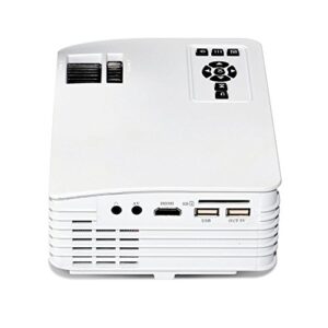 GAOHAILONG Multimedia Mini Projector (Support USB/SD/HDMI/IR) Game Consoles 1000 lumens Portable high-Definition LED Projector not Support Connect wirelessly, White