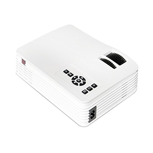 GAOHAILONG Multimedia Mini Projector (Support USB/SD/HDMI/IR) Game Consoles 1000 lumens Portable high-Definition LED Projector not Support Connect wirelessly, White