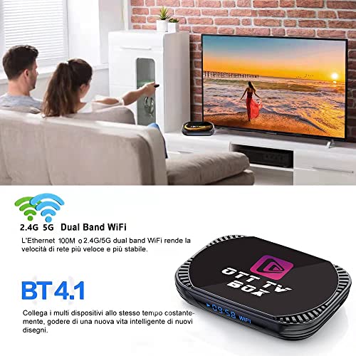 Android 11.0 Tv Box 4Gb Ram 32GB ROM Tv Box MxIII Pro X4 Amlogic S905X4 64-bit Quad Core with Dual Wi-Fi 2.4G/5.0G Bt 4.0 8K 1000M LAN Smart Tv Box