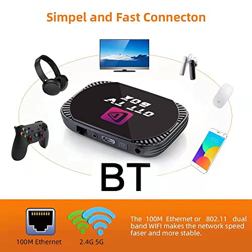 Android 11.0 Tv Box 4Gb Ram 32GB ROM Tv Box MxIII Pro X4 Amlogic S905X4 64-bit Quad Core with Dual Wi-Fi 2.4G/5.0G Bt 4.0 8K 1000M LAN Smart Tv Box