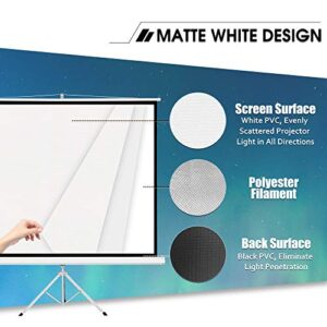 FurniTure Projector Screen 4:3 100" Portable Projection Screen with Stand Video Projector Screen Anti-Crease 160° Viewing Angle Support Home Theater Outdoor Indoor