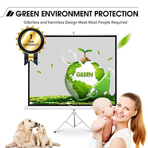 FurniTure Projector Screen 4:3 100" Portable Projection Screen with Stand Video Projector Screen Anti-Crease 160° Viewing Angle Support Home Theater Outdoor Indoor