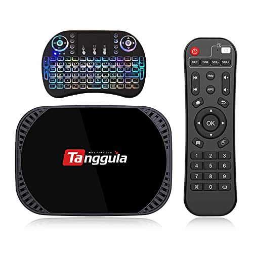 2022 New Tanggula X5 Android TV Box, 4GB+128GB Android 11.0, Dual Band WiFi 2.4GHz/5GHz Free Backlit Mini Keyboard