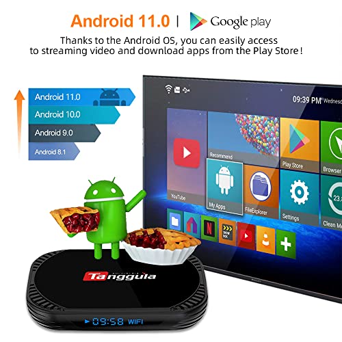2022 New Tanggula X5 Android TV Box, 4GB+128GB Android 11.0, Dual Band WiFi 2.4GHz/5GHz Free Backlit Mini Keyboard