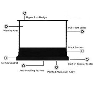 KXDFDC 4K 16:9 Electric Motorized Floor Rising Projector Projection Screen Black Crystal ALR Screen for Long Throw Projector ( Size : 150 inch )