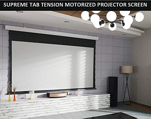 FMOGE 16:9 4k Motorized Tensioned Projector Screen Black Crystal ALR Projection Screen for Your Home Theater (Size : 133 inch)