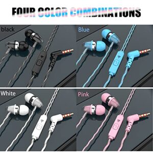 4pack Earbuds Color Headphones Heavy bass Earphone in Ear Headphones Headphones with Microphone Mobile Phone Earphone Wired Earphone 3.5mm Headphones