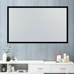 130" Wall Mount Projector Screen Portable Projector Screen Manual Movies Screen 16:9 for 4K 3D 1080P HD Aluminum Fixed Frame,Pull Down for Indoor Outdoor Home Theater Office