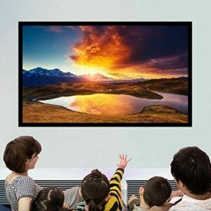 130" Wall Mount Projector Screen Portable Projector Screen Manual Movies Screen 16:9 for 4K 3D 1080P HD Aluminum Fixed Frame,Pull Down for Indoor Outdoor Home Theater Office