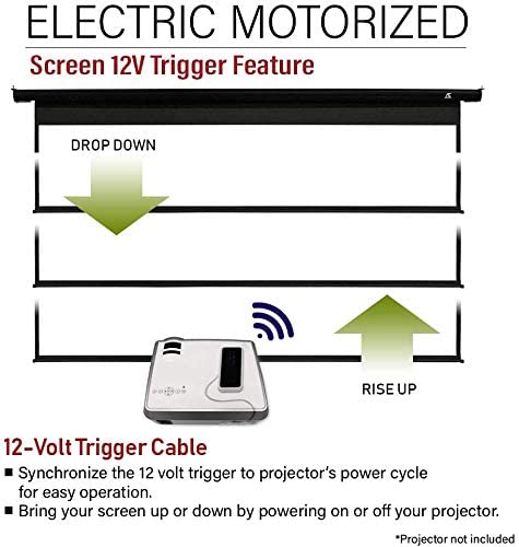 Akia Screens 125 inch Motorized Electric Remote Controlled Drop Down Projector Screen 16:9 8K 4K HD 3D Retractable Ceiling Wall Mount Black Projection Screen Office Home Theater Movie AK-MOTORIZE125H