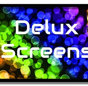 Delux Screens (US Based Business) 135 inch 4K/8K Ultra HDR Projector Screen - Active 3D Ready - 6 Piece Fixed Frame - Home Theater Movie Projection Screen - PVC Matte White - Velvet Border 135" 16:9