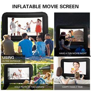 GZKYYLEGS 16 Feet Inflatable Movie Screen Outdoor, Projection Screen with Air Blower, Tie-Downs and Storage Bag - Easy Set up, Blow Up Screen for Backyard Movie Night, Theme Party