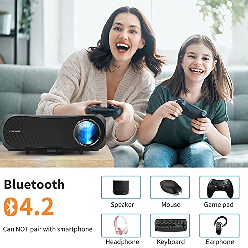 2.4/5G WiFi Bluetooth Projector, Native 1080P 200" Outdoor Movie Projector, 10000L Smart Home Theater Projector 4K Video Games with Android OS/Wireless Mirroring/HDMI/USB for Phone DVD TV Stick Laptop