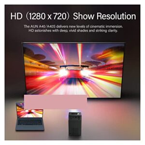 A40C 3D Mini Projector Video HD Beamer LED TV Portable Home Theater Cinema WiFi Sync Android iOS Phone 4K Video Projectors (Color : A40C, Size : UK Plug)