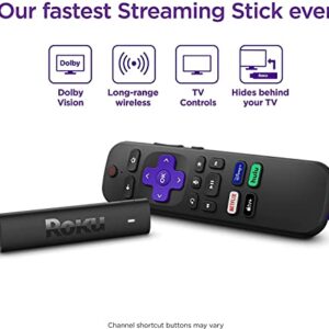 Roku Streaming Stick 4K 2021 Streaming Device with Roku Voice Remote and TV Controls 4K/HDR/Dolby Vision & Bundle Swanky Cables HDMI Cable and TV Cleaning Kit