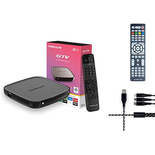 Formuler GTV 4K Ultra HD Media Streaming Box with Free 3in One Charger + Universal Formular-Samsung-LG Remote