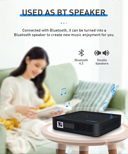 BHVXW P15 Mini DLP Projector -Compatible Pocket Video Beamer Portable Android Home Theater 3D Proyector