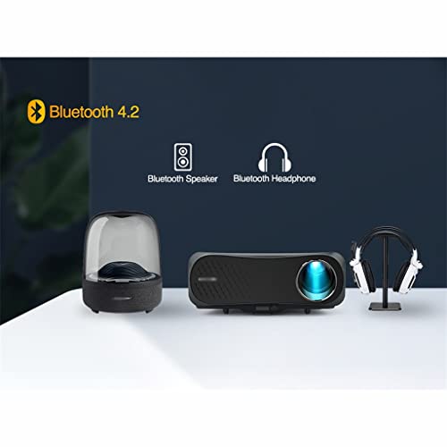 DROOS Beam Projector Video Led Wireless 4K Resolution Home Theater Full 1080P Projector (Color : A12AB, Size : 322 * 280 * 132mm) (projectors)